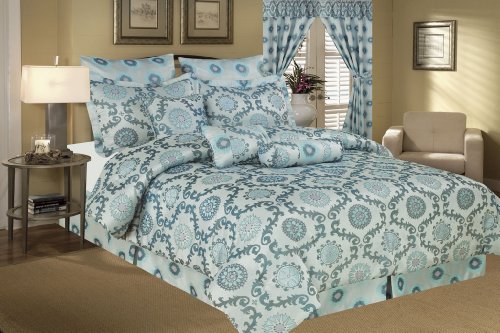 9 Piece Cal King Santa Fe Jacquard Comforter Set 1