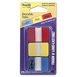 Post-it(R) Durable Index Tabs, 1 Inch, Ideal For Binders And File Folders, Assorted Colors, 66 per Dispenser (686-RYB)