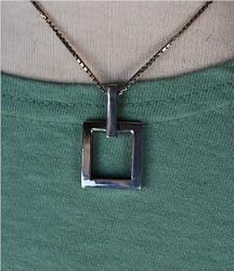 Square Pendant with 18" Chain
