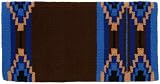 Mayatex Saddle Blanket - Wool Chaco Canyon - Chestnut Brown - Blue