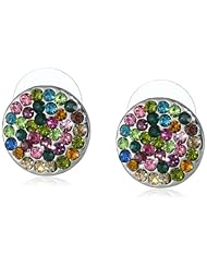 Betsey Johnson "Girlie" Crystal Circle Stud Earrings
