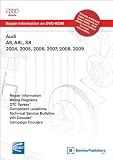 Audi A8, A8L, S8 2004, 2005, 2006, 2007, 2008, 2009 Repair Manual on DVD-ROM (Windows 2000/XP)