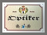 Metallschild Optiker - Wappen Berlin (18 x 14 cm)