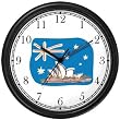Flag of Australia - Sydney Opera House - Famous Landmarks - Wall Clock by WatchBuddy Timepieces (White Frame)
