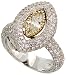 14k White Gold 11/16 (18mm) wide Fancy Solitaire Ring, w/ 0.60 Carat 8x4mm Marquise Cut at the Center & 2.20 Carats Brilliant Cut Diamonds