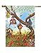 Toland Home Garden 102097 Poppies & Birdhouses Spring Flag 28x40 Inch Double Sided Spring Garden Flag for Outdoor House summer Flag Yard Decoration