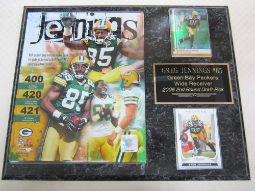 Green Bay Packers Greg Jennings 2 Card Collector Plaque w/Brett Favre