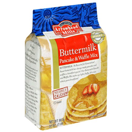Arrowhead Mills Pancake & Waffle Mix, Buttermilk, 2 Pound Bags (Pack of 4) by Arrowhead Mills