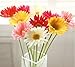 FatColo 10 pcs Silk Artificial Fake Plastic Daisy Chrysanthemum Flowers Sun Chrysanthemum,Sunflower, Simulation Gerber, Dimorphotheca,Party Room Home Decoration DIY Flower Bouquet (Yellow)