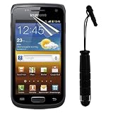 Skque Anti Scratch Screen Protector+Black Stylus Pen with 3.5mm Anti Dust Plug for Samsung Galaxy Wonder I8150