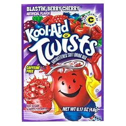 Kool-Aid Twists Blastin' Berry Cherry Unsweetened Soft Drink Mix, 0.17-Ounce Packets (Pack of 96)