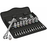 Wera 05004021001 8100 SA 11 Zyklop Imperial Metal Ratchet Set with Switch Lever, 28 Piece, 1/4" Drive