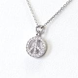14KWG Diamond PEACE Necklace