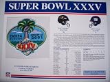 2000 Baltimore Ravens vs NY New York Giants NFL Super Bowl 35 (XXXV) 2001 Ray Lewis MVP Willabee Ward Patch and Stat Panel Card