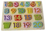 Vidatoy Wooden Numbers 1-20 Self Correction Puzzles Board Educational Toys For Kids