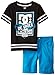 DC Shoes Co Little Boys' Black Rash Guard With Microfiber Shorts Set