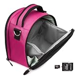 Vangoddy designed Hot Pink Compact DSLR & SLR HD Digital Camera System Bag, Laurel Style For all Nikon 1 Cameras with Unique Flip-out Compartment, Guaranteed Fit (Nikon 1 V1 , Nikon 1 J1 , One - Lens Kit , Two-Lens Wide Angle Kit , Two-Lens Zoom Kit , Camera body Only, NIkkor Lenses, Grip, SLR Flash equipment, Camera Batteries, ect) + Black & Pink 6 inch Flexigrip Camera Tripod + 4GB Micro