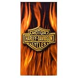 Harley Davidson Golden Flames Beach Towel - Black (30x60)