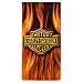 Harley Davidson Golden Flames Beach Towel - Black (30x60")
