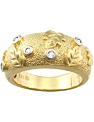 18k Gold Plated Sterling Silver Diamond Ring (0.08 cttw)