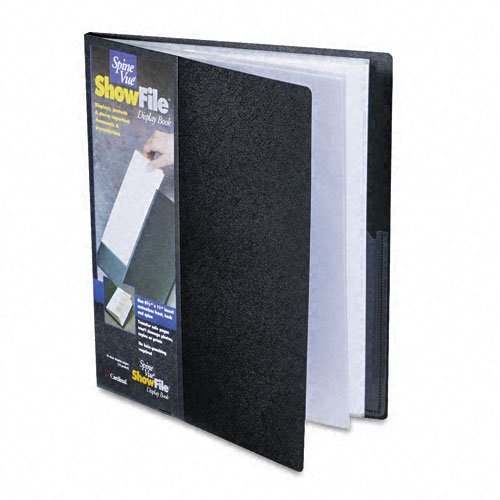 TOPS Cardinal SpineVue ShowFile Display Book with Wrap Pocket, 8.5 x 11 Inch Sheet Size, 12 Sleeves, Black (51132CB)