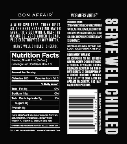 Bon Affair Syrah Wine Spritzer 750 mL