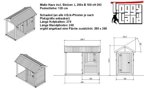 Imagen 2 de LoggyLand 9302 - casa de zancos con columpio doble