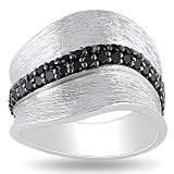 Sterling Silver 1 1/5 CT TGW Black Spinel Fashion Ring