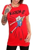 Adventure Time Finn Kickin It Girls T-Shirt Plus Size 4XL