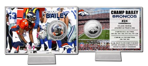 Highland Mint NFL Denver Broncos Champ Bailey Silver Coin Card