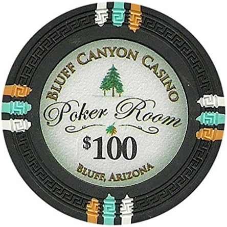 Claysmith Gaming $100 Clay Composite 13.5 Gram Bluff Canyon Poker Chips - Sleeve of 25