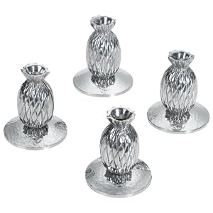 Ginkgo Pineapple Pewter Place Card Holder, Set of 4 by 