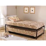 33'' BLACK STEEL HIGH RISER BED FRAME and TRUNDLE B809 by 2K Furniture Designs