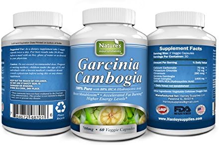 100% All Natural Garcinia Cambogia Extract - 1400mg with 80% HCA - 60 Capsules 30 Day Supply - Suppress Appetite, Increase Energy Level and Boost Metabolism - All Natural Weight Loss Supplement - 100% Money Back Guarantee!