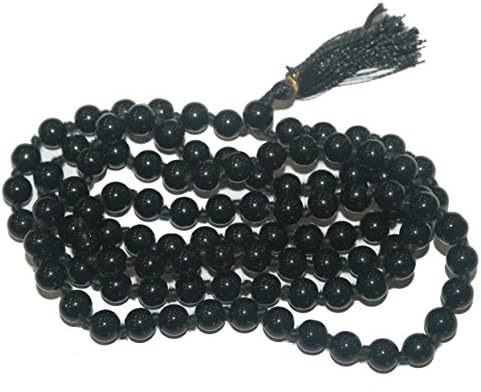 Vastu4Life Black Agate Hakik Japa Mala - Protection Against Bad Evils 108 + 1 Beads 6MM