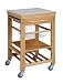 bamboo kitchen work island with inlaid granite top - linon home decor - 44031bmb-01-kd-u