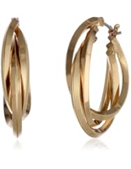 Anne Klein "Classics" Gold-Tone 3 Ring Hoop Earrings