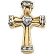 14K Yellow Gold Diamond Unity Cross Pendant