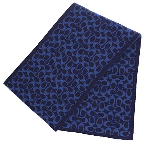 [コーチ] COACH アパレル(マフラー) F86019 ネイビー×ミディアムブルー シグネチャー ロゴ ニット マフラー レディース [アウトレット品] [ブランド] [並行輸入品]