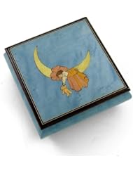 Nostalgic 36 Note Baby Blue Child on Moon Sleeping with the Stars Music Box (Dark Eyes & Kalinka)