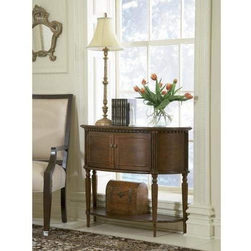 Powell Warm Cherry Demilune Console Table