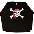 Womens Long-Sleeve T-Shirt : RED BANDANA PIRATE SKULL AND CROSSED BONES