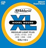 D'Addario EXL110+ Saitensatz f&uuml;r E-Gitarre 0,03 cm - 0,12 cm (.0105 - .046 Zoll)