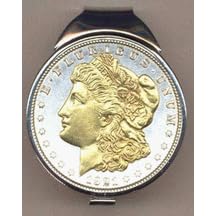Morgan Silver Dollar (1878 - 1921) Two Tone U.S. Coin Spring Loaded Money Clip
