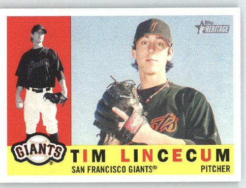 Tim Lincecum / San Francisco Giants - 2009 Topps Heritage Card # 165 - MLB Baseball Trading Card in Screwdown!