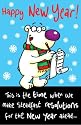 Humorous New Year Greeting Card
