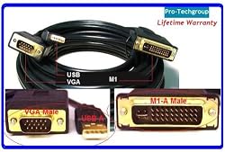 Pro-Techgroup 6 ft M1 to VGA and USB Projector Cable for Infocus / Screenplay, Ask Proxima, Proxima, and other projectors with M1 (P&D)