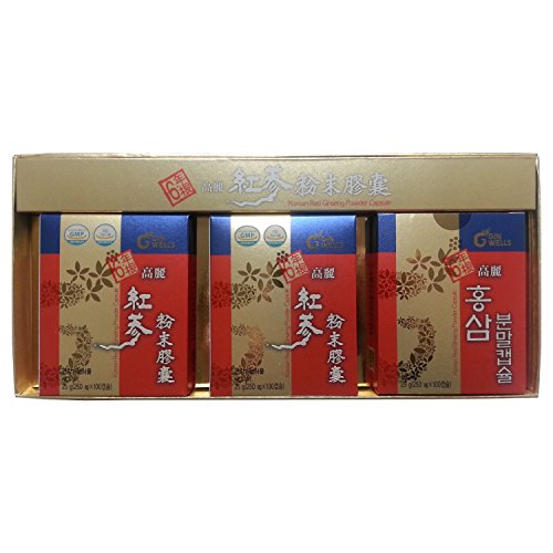 ILHWA Korean Red Ginseng Roots Powder Capsules 6 Years, No Additives 100% Pure, 75g (250mg x 300)