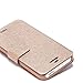 Coromose Durable Gold Hot Card Holder Wallet Leather Case Cover for Iphone 5 5s