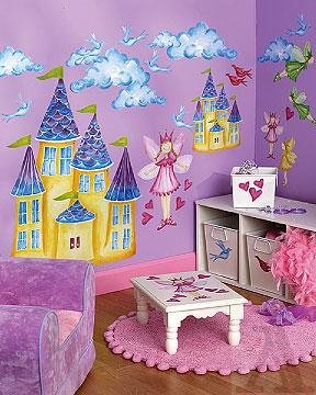 Fairy Princess Wallpaper Mural Castle Bedroom Border
